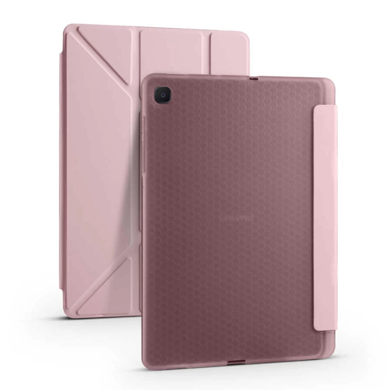 Galaxy Tab S6 Lite P610 Kılıf Zore Tri Folding Kalem Bölmeli Standlı Kılıf