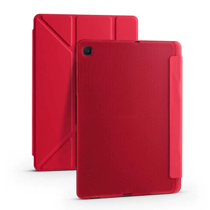 Galaxy Tab S6 Lite P610 Kılıf Zore Tri Folding Kalem Bölmeli Standlı Kılıf