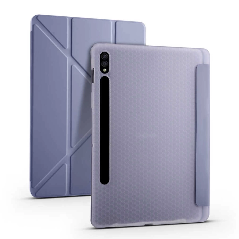 Galaxy Tab S7 T870 Kılıf Zore Tri Folding Kalem Bölmeli Standlı Kılıf