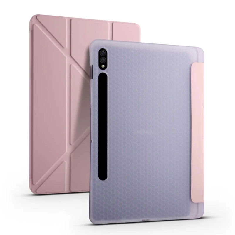Galaxy Tab S7 T870 Kılıf Zore Tri Folding Kalem Bölmeli Standlı Kılıf