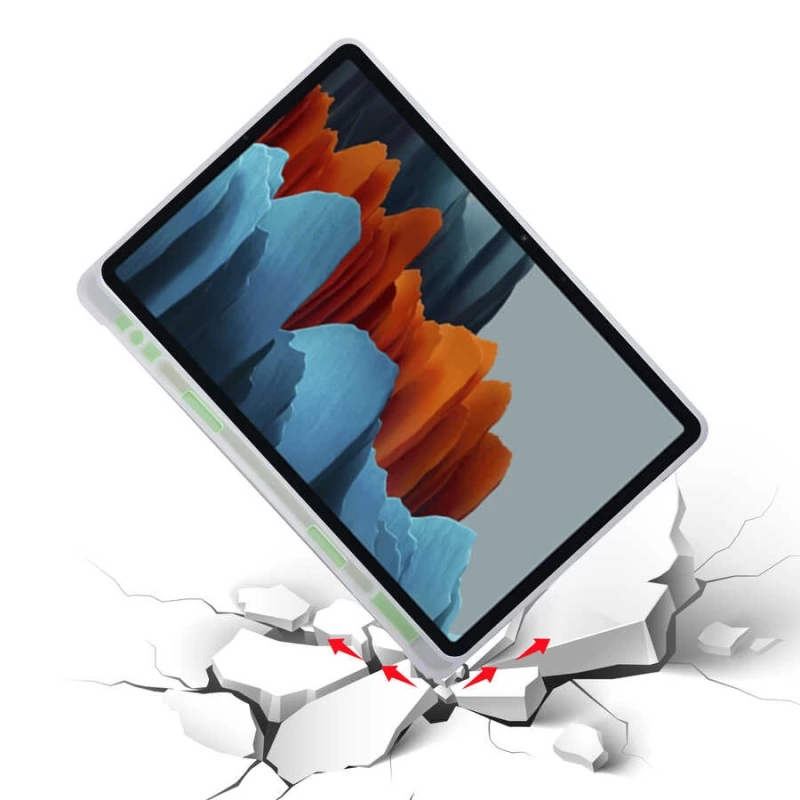 Galaxy Tab S7 T870 Kılıf Zore Tri Folding Kalem Bölmeli Standlı Kılıf