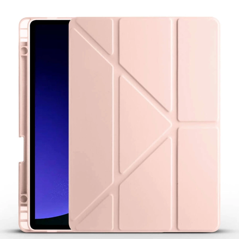 Galaxy Tab S9 FE Kılıf Zore Tri Folding Kalem Bölmeli Standlı Kılıf