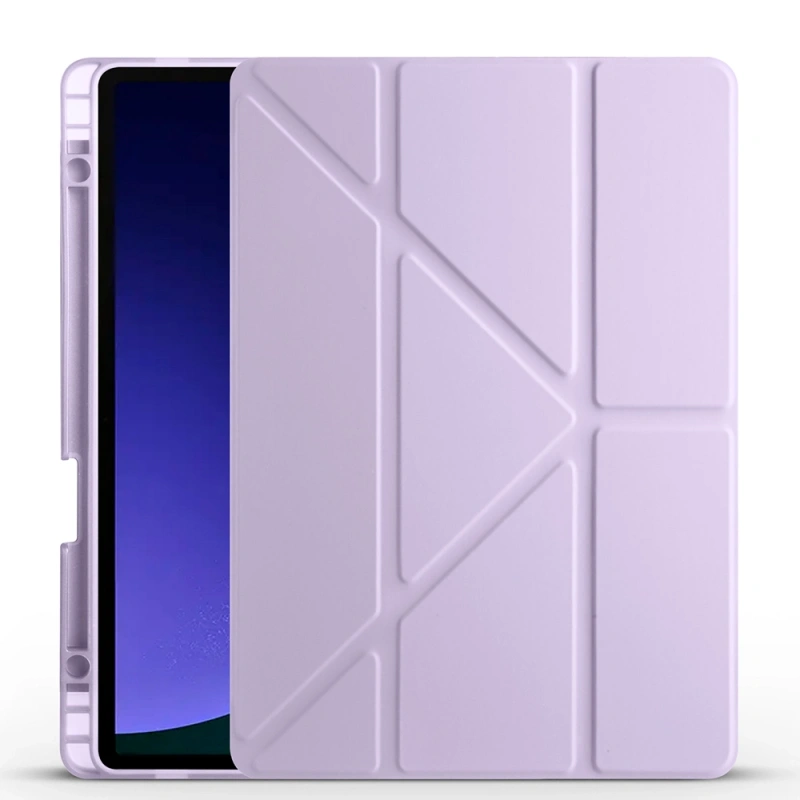 Galaxy Tab S9 FE Plus Kılıf Zore Tri Folding Kalem Bölmeli Standlı Kılıf