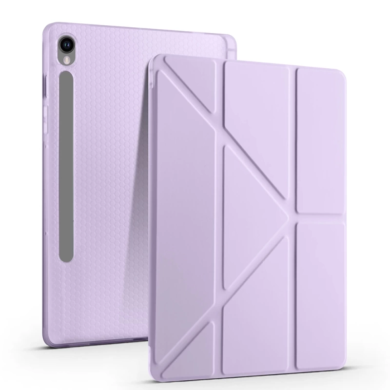 Galaxy Tab S9 Kılıf Zore Tri Folding Kalem Bölmeli Standlı Kılıf