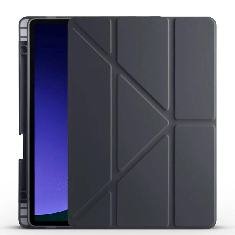 Galaxy Tab S9 Kılıf Zore Tri Folding Kalem Bölmeli Standlı Kılıf