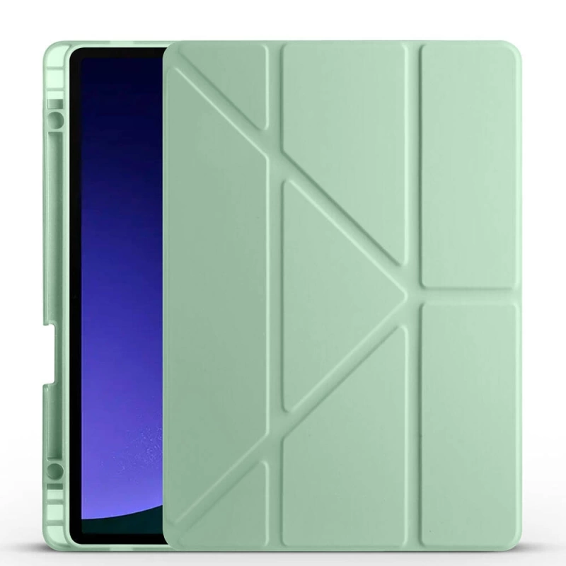Galaxy Tab S9 Kılıf Zore Tri Folding Kalem Bölmeli Standlı Kılıf