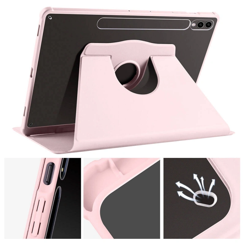 Galaxy Tab S9 Plus Kılıf Zore Termik Kalem Bölmeli Dönebilen Standlı Kılıf