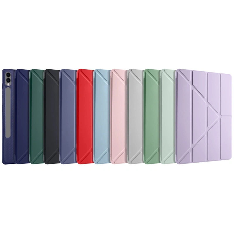 Galaxy Tab S9 Plus Kılıf Zore Tri Folding Kalem Bölmeli Standlı Kılıf