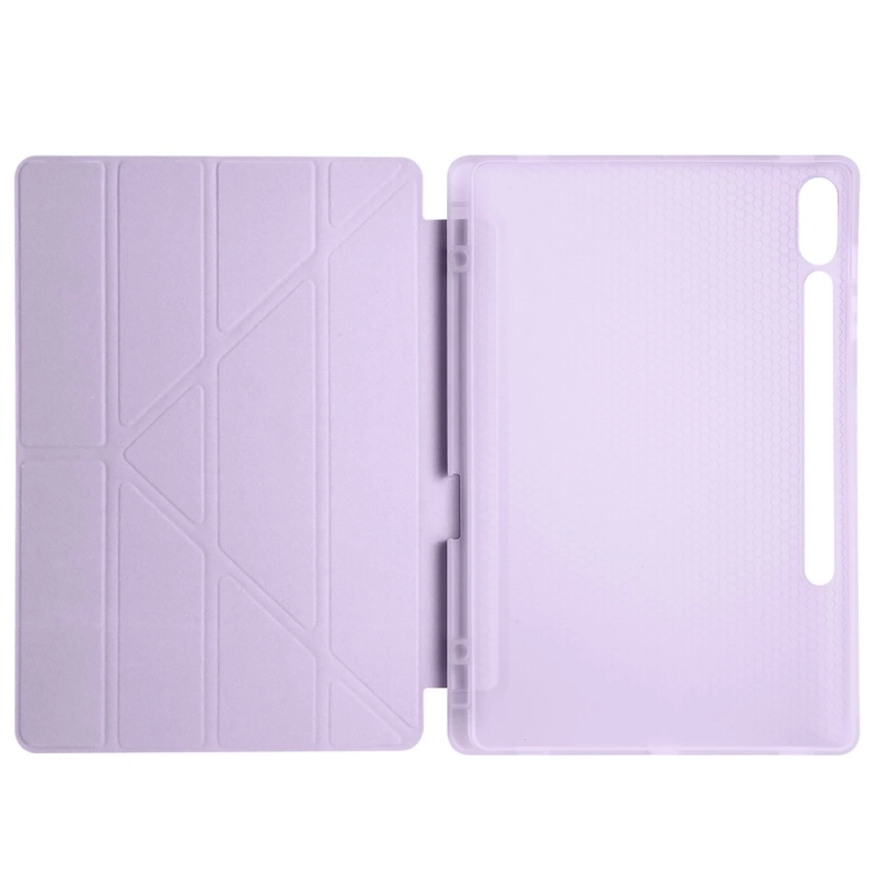 Galaxy Tab S9 Plus Kılıf Zore Tri Folding Kalem Bölmeli Standlı Kılıf