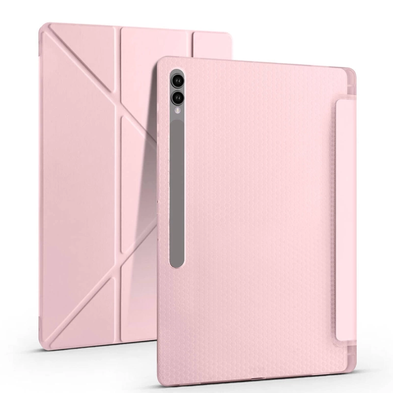 Galaxy Tab S9 Ultra Kılıf Zore Tri Folding Kalem Bölmeli Standlı Kılıf