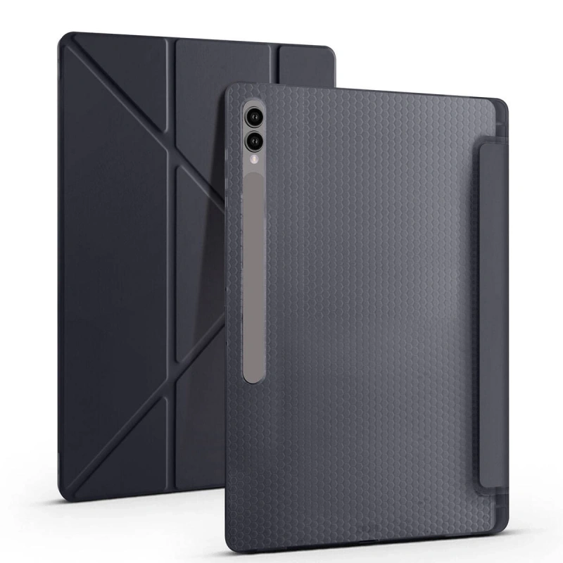 Galaxy Tab S9 Ultra Kılıf Zore Tri Folding Kalem Bölmeli Standlı Kılıf