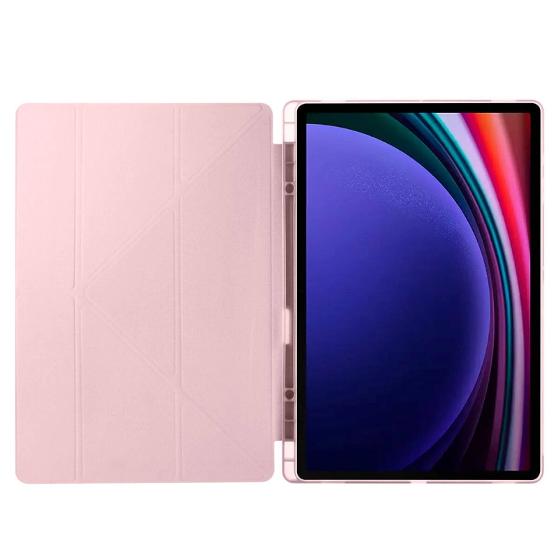 Galaxy Tab S9 Ultra Kılıf Zore Tri Folding Kalem Bölmeli Standlı Kılıf