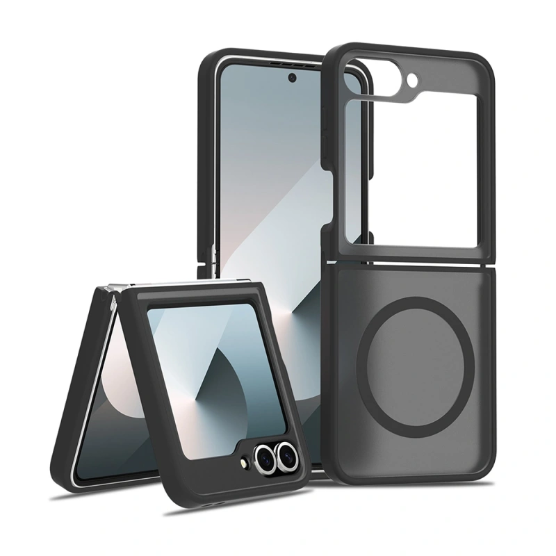 Galaxy Z Flip 7 FE Kılıf M-Safe Şarj Özellikli Kamera Korumalı Zore Lunex Kapak