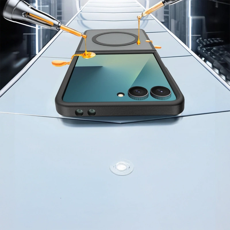 Galaxy Z Flip 7 Kılıf M-Safe Şarj Özellikli Kamera Korumalı Zore Lunex Kapak