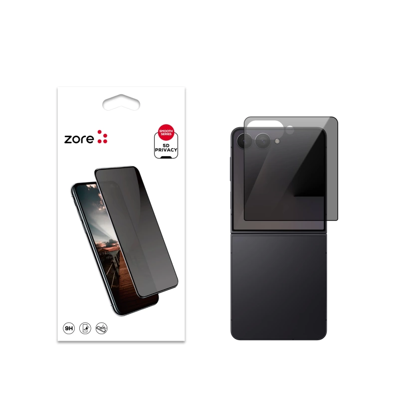 Galaxy Z Flip 7 Zore New 5D Privacy Temperli Ekran Koruyucu