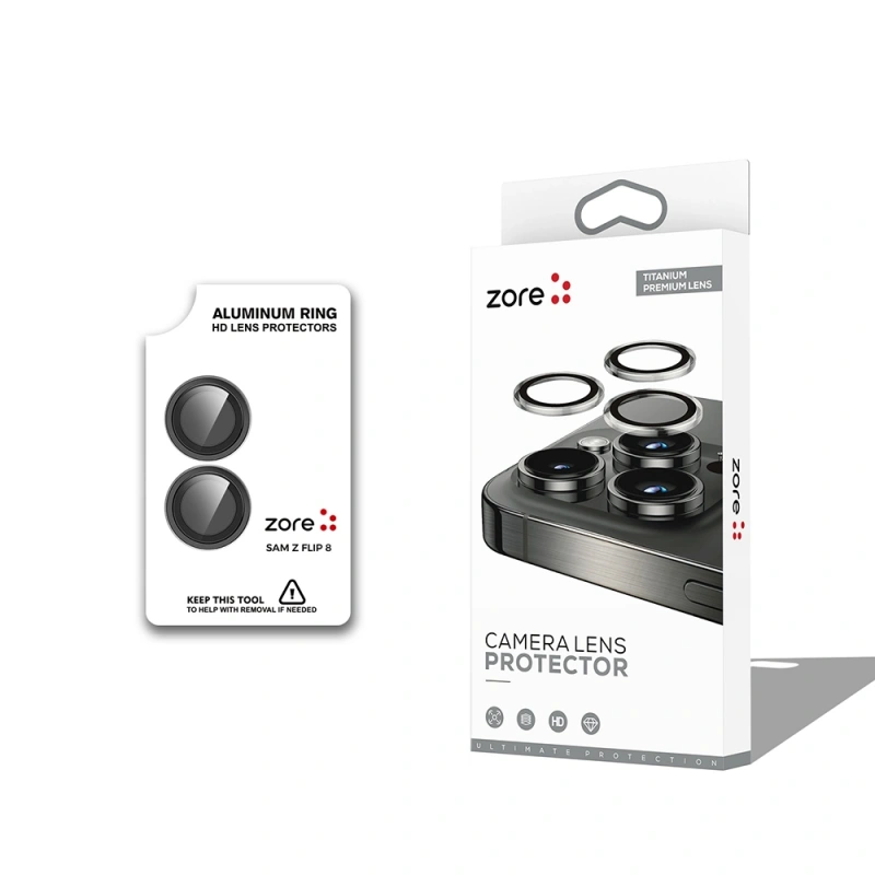 Galaxy Z Flip 8 Zore CL-12 Premium Safir Parmak İzi Bırakmayan Anti-Reflective Kamera Lens Koruyucu