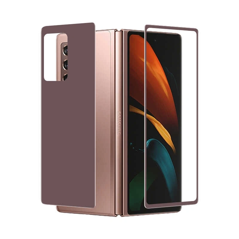 Galaxy Z Fold 2 Zore Ön Arka 5D Full Yapışkanlı Temperli Ekran Koruyucu