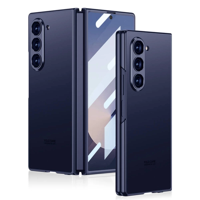 Galaxy Z Fold 6 Kılıf Titanyum Metal Tasarımlı Zore Kıpta Caz Kapak