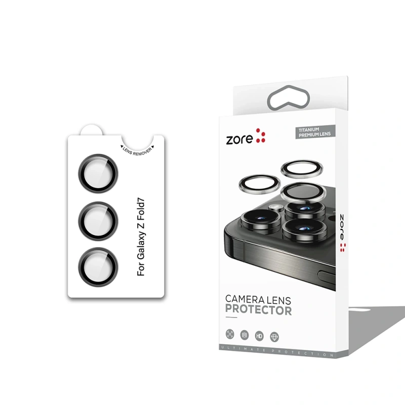 Galaxy Z Fold 7 Zore CL-12 Premium Safir Parmak İzi Bırakmayan Anti-Reflective Kamera Lens Koruyucu