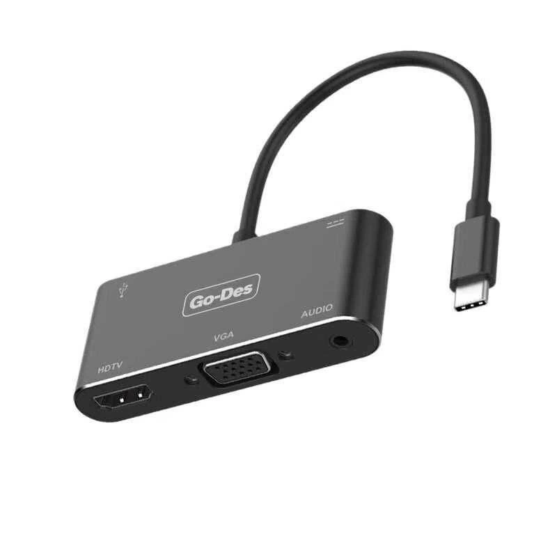 Go Des GD-8761 Usb-C To HDTV-VGA Adaptör