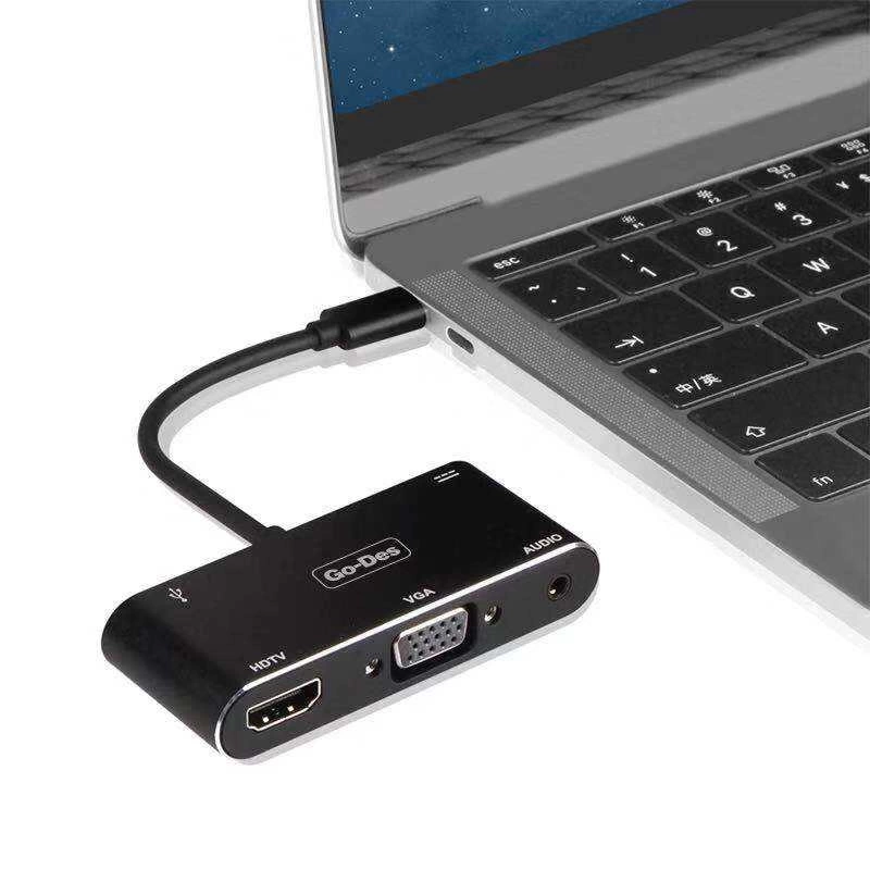 Go Des GD-8761 Usb-C To HDTV-VGA Adaptör