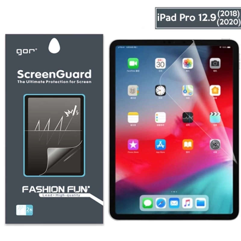 Gor Apple iPad Pro 12.9 (2021)- (2020)- (2018) Darbe Emici Ekran Koruyucu