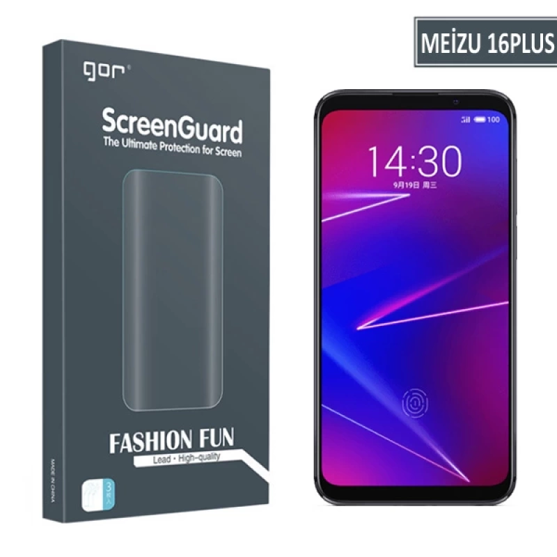 Gor Meizu 16th Kavisli Full Darbe Emici Ekran Koruyucu 2 Adet Set