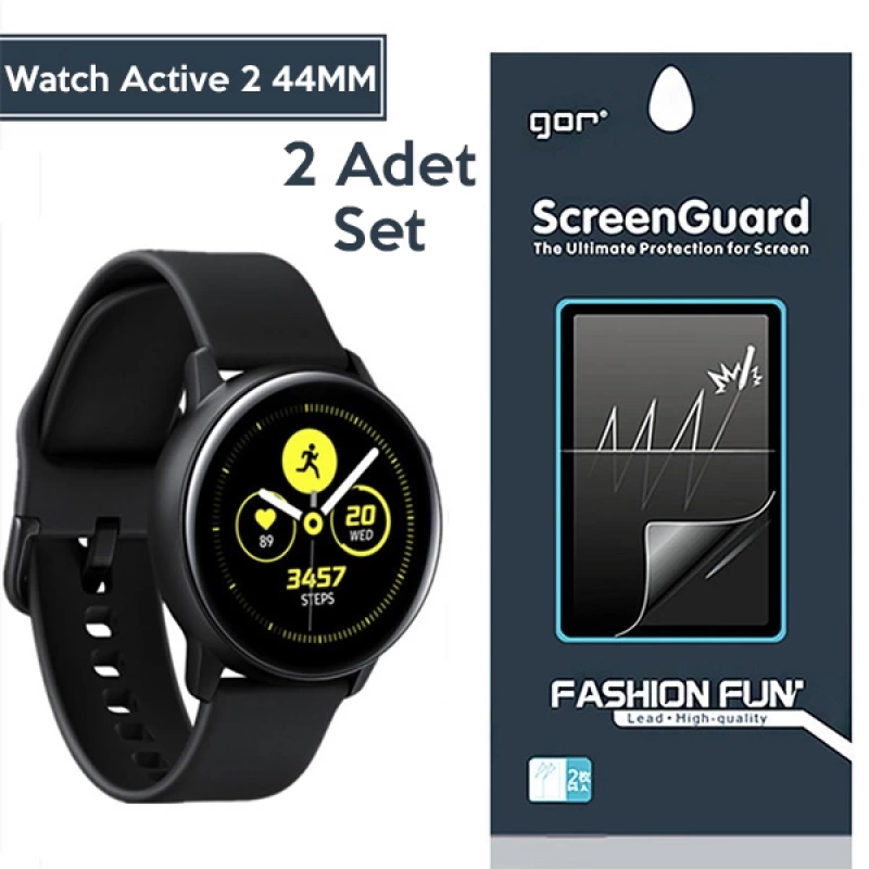 Gor Samsung Watch Active 2 44MM Darbe Emici Ekran Koruyucu 2 Adet Set