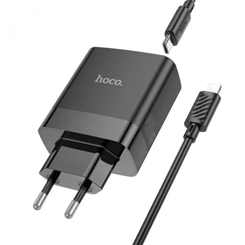 HOCO C127A PD45W(1C3A) Hızlı Şarj Aleti + Type-C to iPhone Lightning Kablo Seti