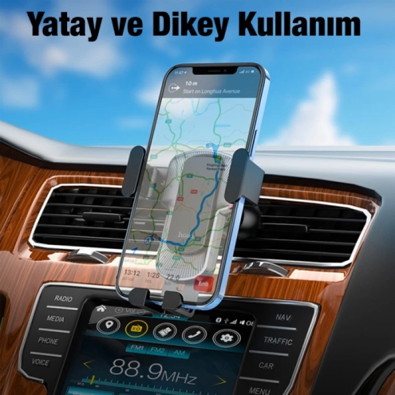 HOCO CA103 Gravity Araç Havalandırma Bölmesi Yerçekimi Araba Telefon Tutucu