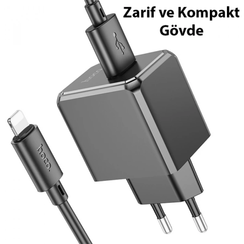 HOCO CS11A USB Port + USB to iPhone Lightning Şarj Kablosu ve Adaptörü Seti