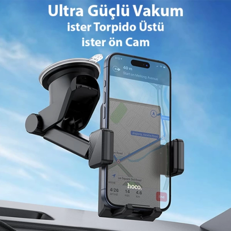 Hoco H49 Torpido Üstü Vantuzlu Araç İçi Telefon Tutucu