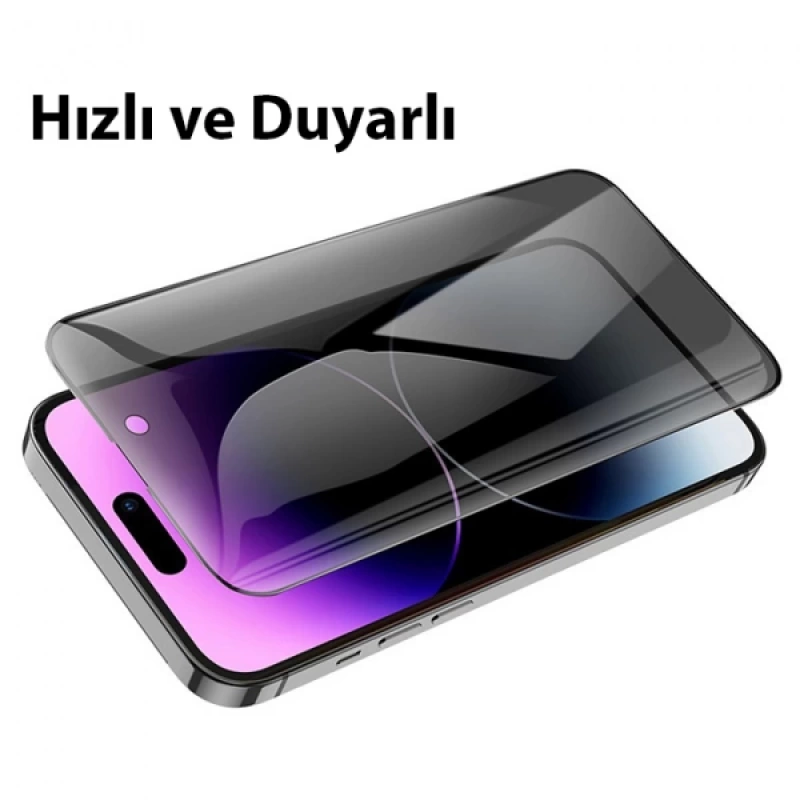 Hoco iPhone 14 Pro Prıvacy Serisi Hayalet Full Koruma Cam Ekran Koruyucu