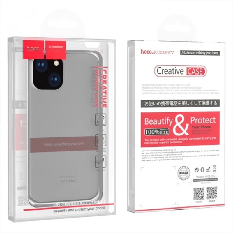 HOCO Light Series TPU iPhone 15 Şeffaf Kılıf