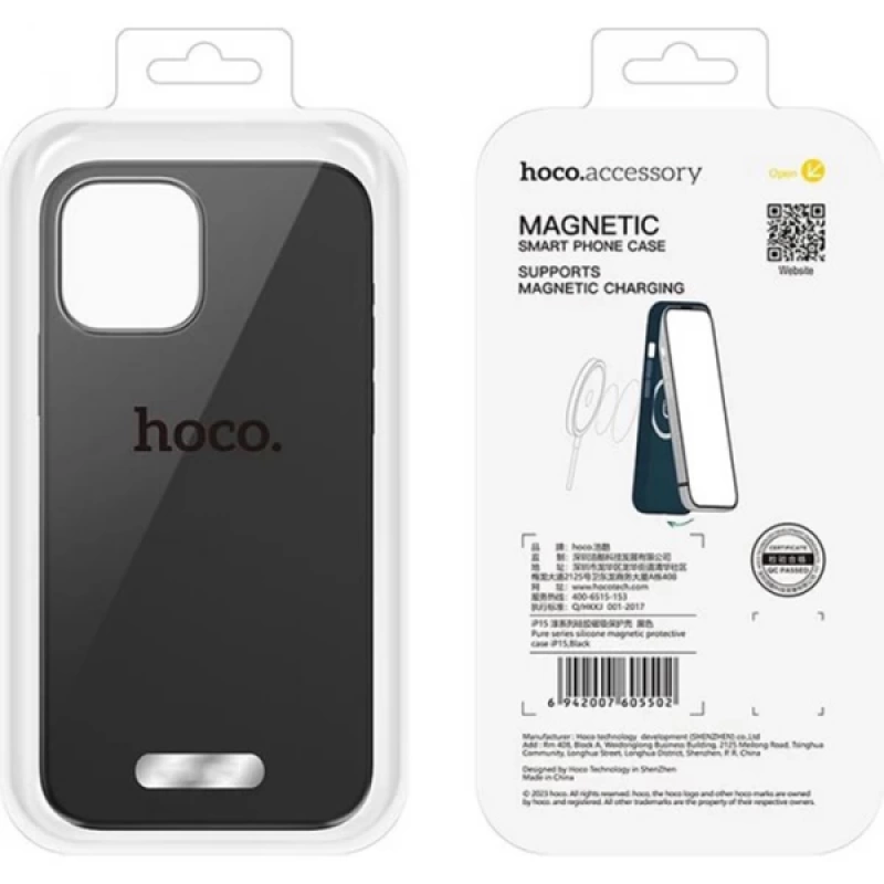 HOCO Pure Series iPhone 15 Manyetik Silikon Kılıf