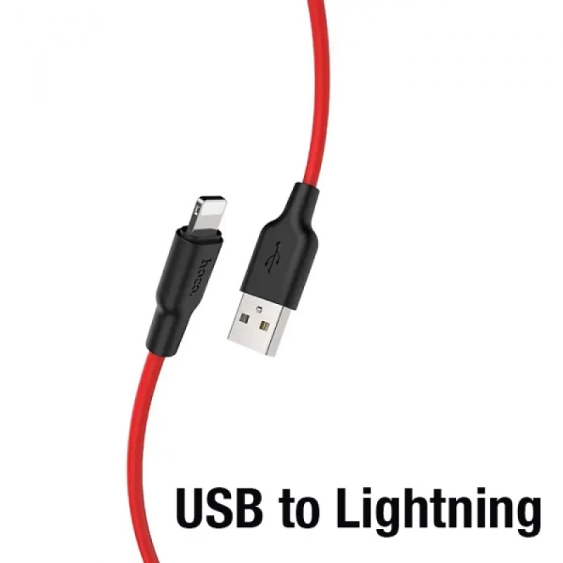 HOCO X21 Plus USB to iPhone Lightning Silikon Hızlı Şarj ve Data Kablosu