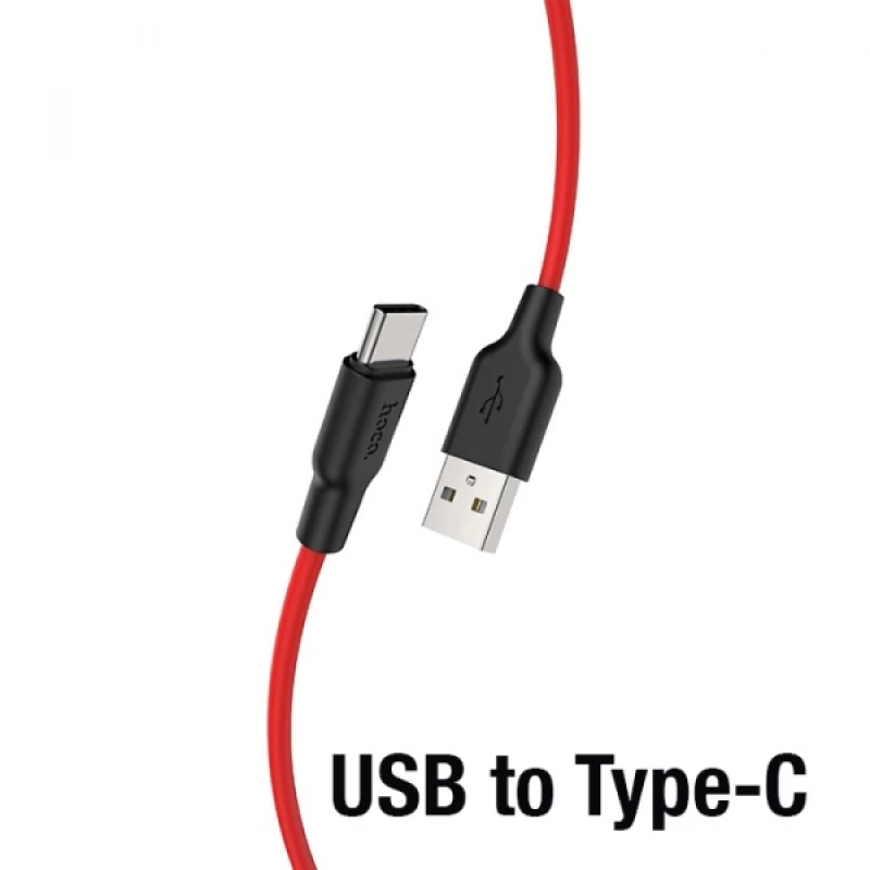 HOCO X21 Plus USB to Type-C 3A Silikon Hızlı Şarj ve Data Kablosu