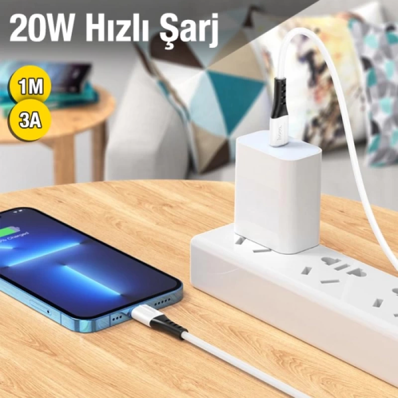 HOCO X82 20W Type-C to Lightning iPhone Hızlı Şarj Kablosu Data Kablosu