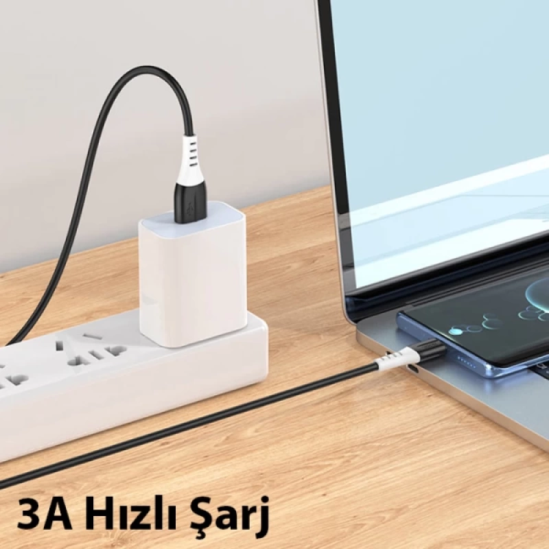 HOCO X82 Type-C to USB 3A Hızlı Silikon Data ve Şarj Kablosu