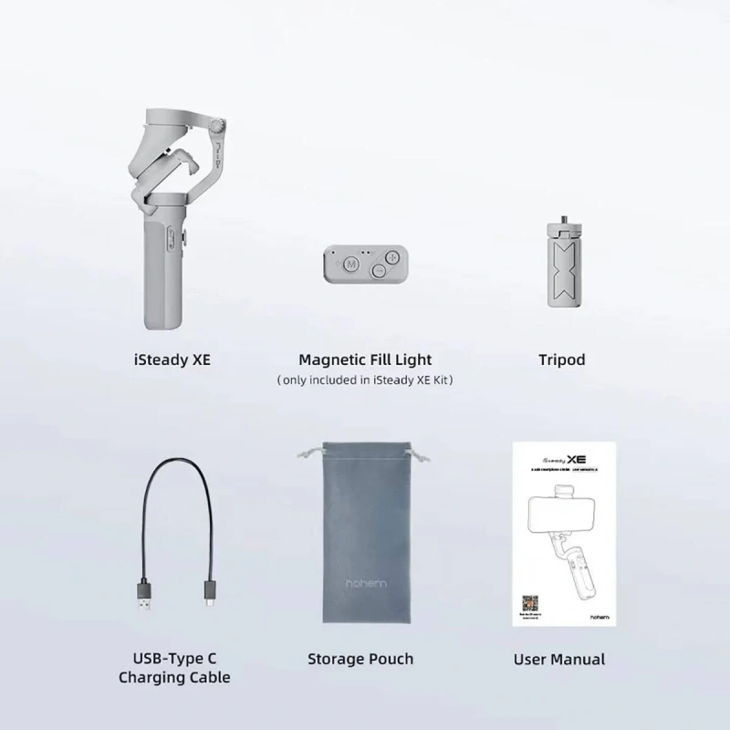 Hohem iSteady XE 3 Eksenli El Tipi Led Işıklandırma Aparatlı Gimbal Stabilizatör