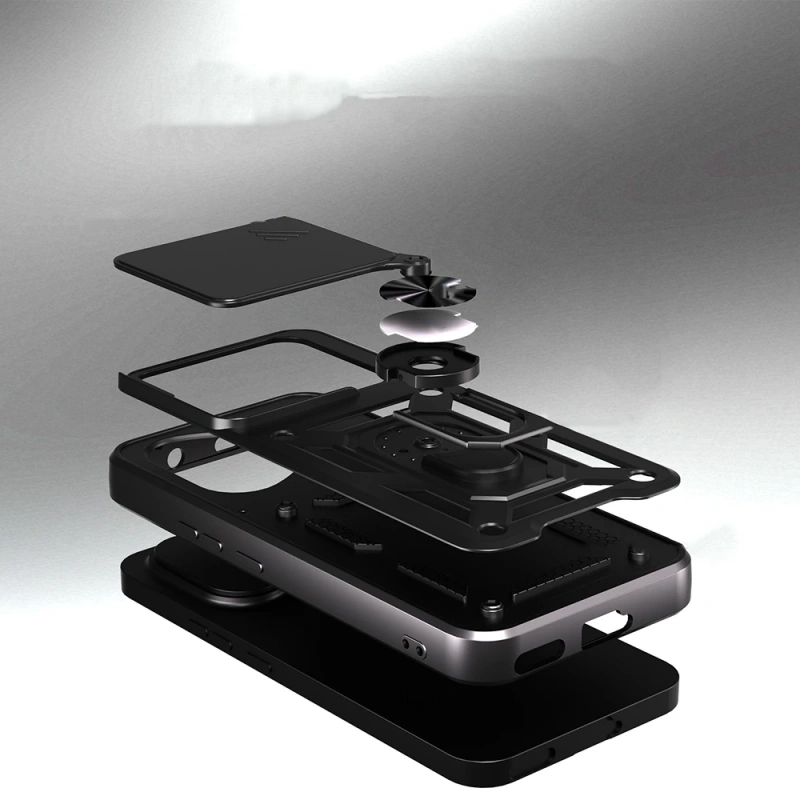 Honor 400 Kılıf Magnetik Standlı Kamera Korumalı Zore Sürgülü Vega Kapak