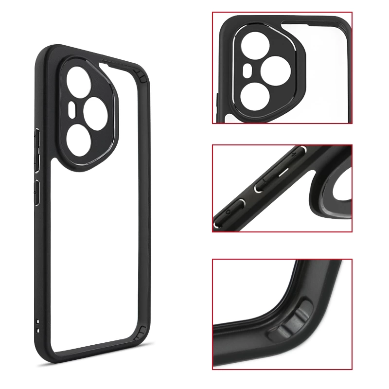 Honor 400 Pro Kılıf Kamera Korumalı Şeffaf Arka Yüzey Zore New Roll Kapak