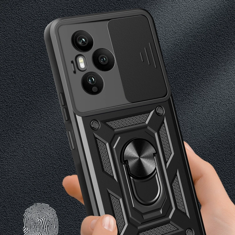 Honor 400 Pro Kılıf Magnetik Standlı Kamera Korumalı Zore Sürgülü Vega Kapak