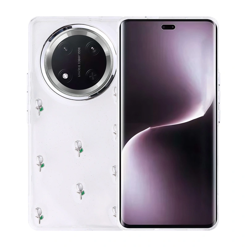 Honor Magic 7 Lite Kılıf Airbag Tasarımlı Simli Şeffaf Zore Kutup Kapak