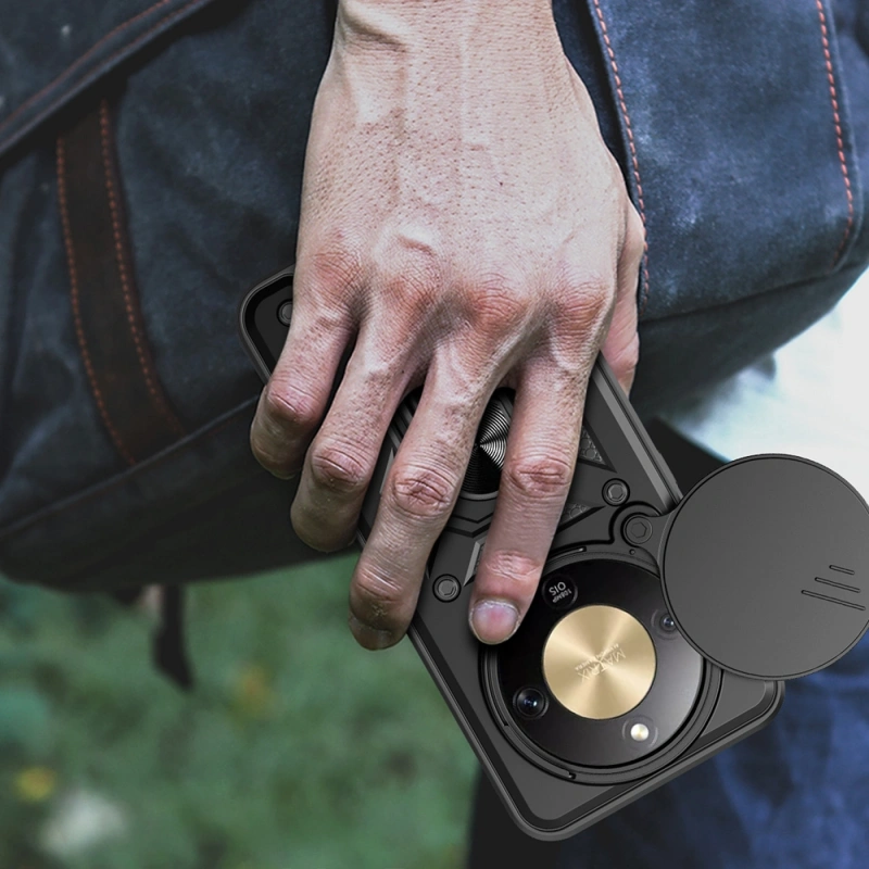 Honor Magic 8 Lite 5G Kılıf Magnetik Standlı Kamera Korumalı Zore Sürgülü Vega Kapak