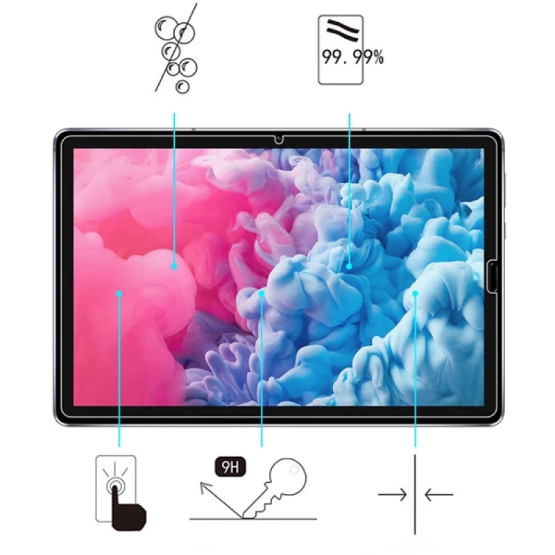 Huawei Mate Pad T10S 10.1 Tempered Cam Ekran Koruyucu