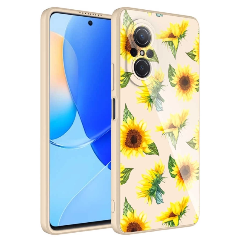 Huawei Nova 9 SE Kılıf Kamera Korumalı Desenli Sert Silikon Zore Epoksi Kapak