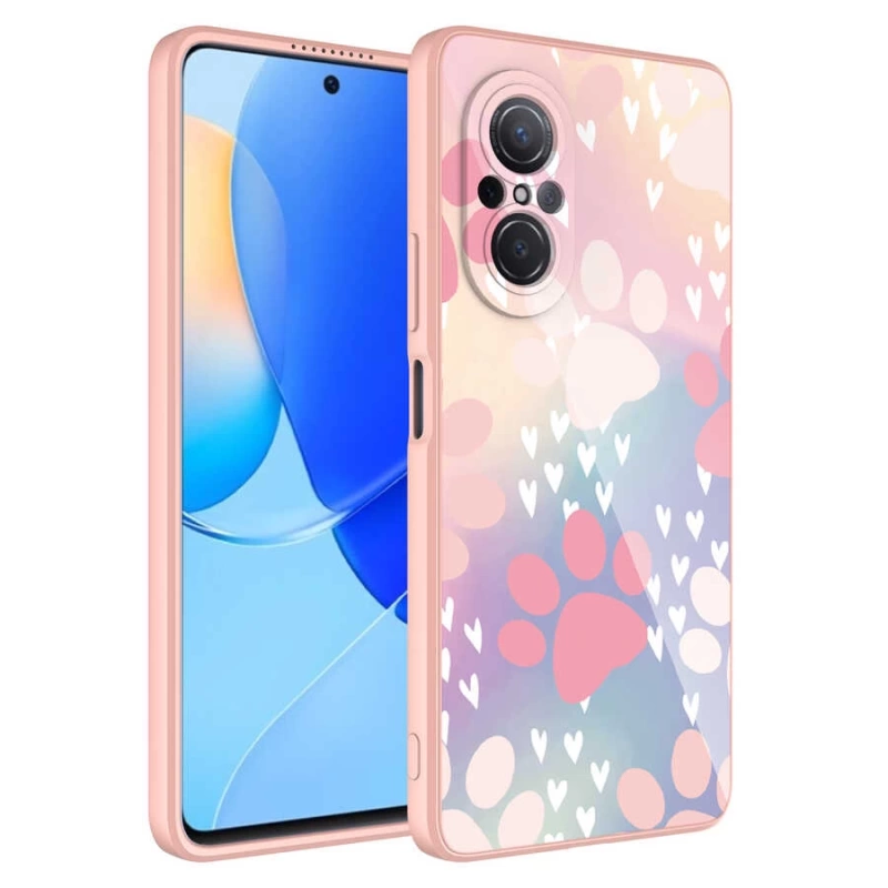 Huawei Nova 9 SE Kılıf Kamera Korumalı Desenli Sert Silikon Zore Epoksi Kapak