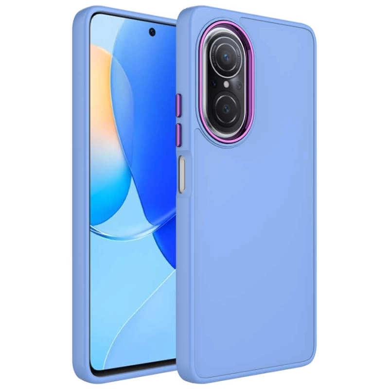 Huawei Nova 9 SE Kılıf Metal Çerçeve ve Buton Tasarımlı Silikon Zore Luna Kapak