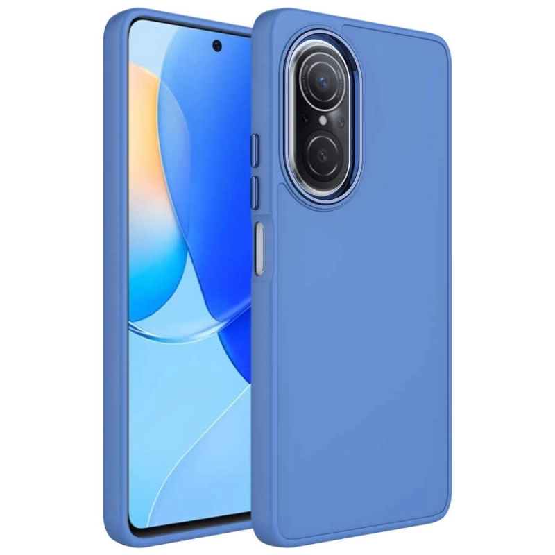 Huawei Nova 9 SE Kılıf Metal Çerçeve ve Buton Tasarımlı Silikon Zore Luna Kapak